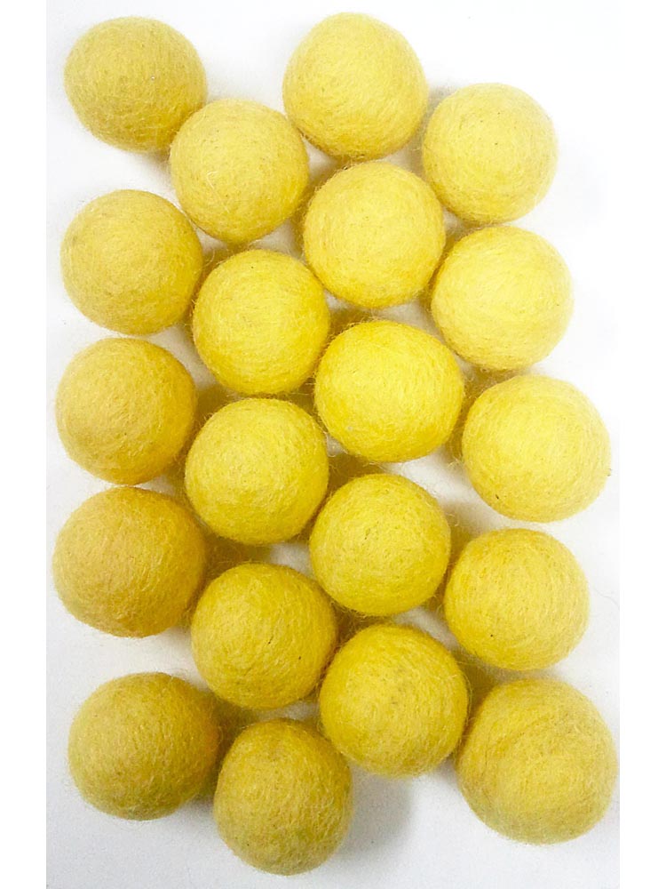 10 mm Hand Made Felt wool balls 100 pcs Lemon color 11